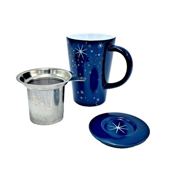 Davids Tea Perfect Mug Lid Infuser Starry Sky Color Changing Retired READ 12 oz - Picture 5 of 10